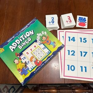 1997 School Zone Addition BINGO - Educational Math Game - 1 to 4 Players - USA